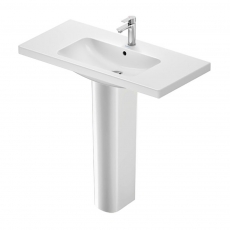 Duravit D-Code Basin and Full Pedestal 1000mm Wide - 1 Tap Hole