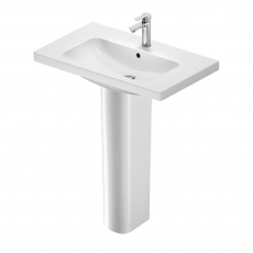 Duravit D-Code Basin and Full Pedestal 800mm Wide - 1 Tap Hole
