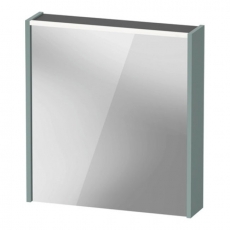 Duravit D-Code LED 1-Door Mirror Bathroom Cabinet 700mm H x 650mm W Left Hand Opening - Fjord Green