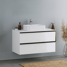 Duravit Durapoint 2-Drawer Wall Hung Console Vanity Unit and Worktop 1200mm Wide