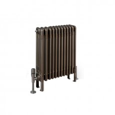 EcoRad Legacy Bare Metal Lacquer 4-Column Radiator 600mm High x 564mm Wide 12 Sections