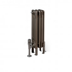 EcoRad Legacy Bare Metal Lacquer 4-Column Radiator 600mm High x 204mm Wide 4 Sections