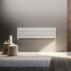 EcoRad Oval Tube Single Horizontal Radiator 480mm High x 1520mm Wide 8 Sections White