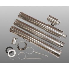 Firebird Stainless Steel Powder Coated 3m Balance Vertical Flue Kit for 44-58kW