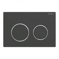 Geberit Omega20 Dual Flush Plate - Matt Black/Chrome