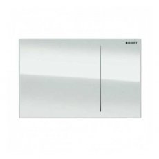 Geberit Omega 70 Dual Flush Plate for Solid Wall - White Glass
