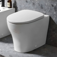 Geberit Selnova Rimless Shrouded Back to Wall Toilet - Quick Release Soft Close Seat