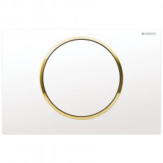 Geberit Sigma10 Single Flush Plate - White/Gold