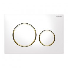 Geberit Sigma20 Dual Flush Plate - White / Gold Plated