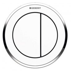 Geberit Type 10 Pneumatic Dual Flush Plate Button for Concealed Cistern - White / Gloss Chrome