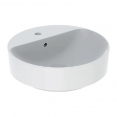 Geberit VariForm Lay-On Round Countertop Basin 450mm Wide - 1 Tap Hole
