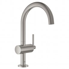 Grohe Atrio L-Size Basin Mixer Tap and Push-Open Waste - Supersteel