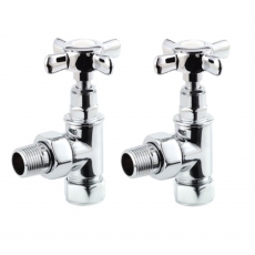 Heatwave Crosshead Chrome Angled Radiator Valves Pair