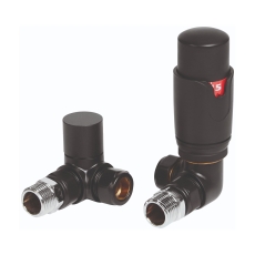 Heatwave Prime Black Corner Thermostatic Radiator Valve Set