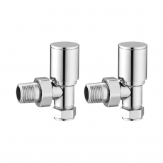 Heatwave Round Chrome Angled Radiator Valves Pair