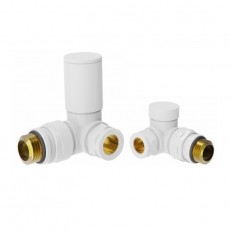 Heatwave Round White Corner Radiator Valves Pair