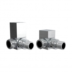 Heatwave Square Chrome Corner Radiator Valves Pair