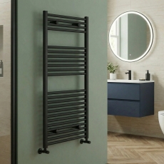 Heatwave Tempo Black Straight Heated Ladder Towel Rail