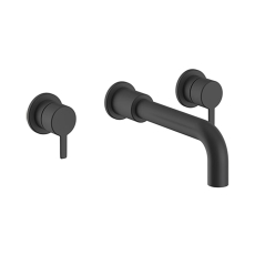 Heritage Dartmouth 3-Hole Wall Mounted Basin Mixer Tap - Matt Black