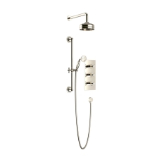 Heritage Dawlish Triple Concealed Mixer Shower with Shower Kit + Fixed Head - Vintage Gold