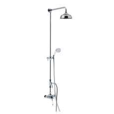 Heritage Dawlish Exposed Mixer Shower with Shower Kit + Fixed Head - Chrome