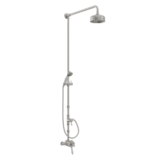 Heritage Dawlish Exposed Mixer Shower with Shower Kit + Fixed Head - Brushed Nickel