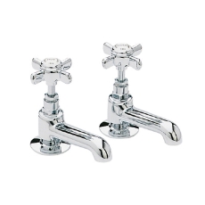 Heritage Dawlish Basin Taps Pair - Chrome