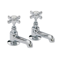 Heritage Dawlish Basin Taps Pair - Chrome
