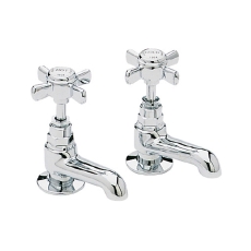 Heritage Dawlish Short Nose Basin Taps Pair - Chrome