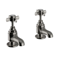 Heritage Dawlish Basin Taps Pair - Brushed Nickel