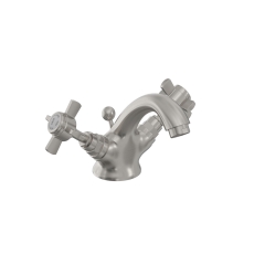 Heritage Dawlish Basin Mixer Tap with Pop up Waste - Brushed Nickel