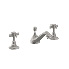 Heritage Dawlish 3-Hole Basin Mixer Tap with Pop up Waste - Brushed Nickel