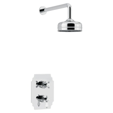 Heritage Glastonbury Dual Concealed Mixer Shower with Fixed Head - Chrome