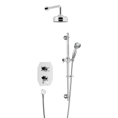 Heritage Glastonbury Dual Concealed Mixer Shower with Shower Kit + Fixed Head - Chrome
