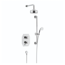 Heritage Glastonbury Dual Concealed Mixer Shower with Shower Kit + Fixed Head - Chrome