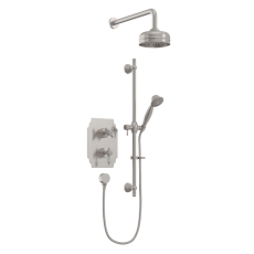 Heritage Glastonbury Dual Concealed Mixer Shower with Shower Kit + Fixed Head - Brushed Nickel