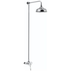 Heritage Glastonbury Exposed Mixer Shower with  Premium Fixed Riser Kit - Chrome