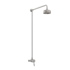 Heritage Glastonbury Exposed Mixer Shower with  Premium Fixed Riser Kit - Brushed Nickel