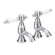 Heritage Glastonbury Basin Taps Pair - Chrome