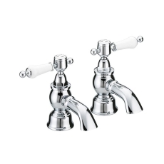 Heritage Glastonbury Bath Taps Pair - Chrome