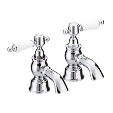Heritage Glastonbury Bath Taps Pair - Chrome
