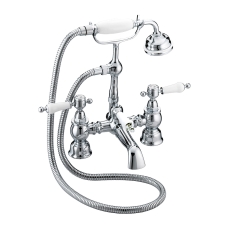 Heritage Glastonbury Bath Shower Mixer Tap - Chrome