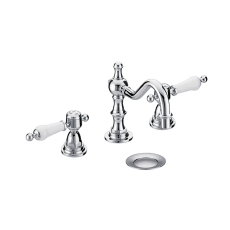 Heritage Glastonbury 3-Hole Swivel Spout Basin Mixer Tap with Pop Up Waste - Chrome