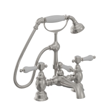 Heritage Glastonbury Bath Shower Mixer Tap - Brushed Nickel