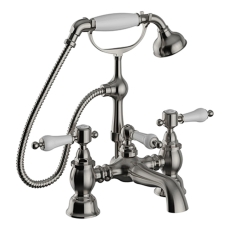 Heritage Glastonbury Bath Shower Mixer Tap - Brushed Nickel
