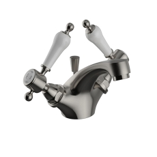 Heritage Glastonbury Basin Mixer Tap with Pop Up Waste - Brushed Nickel