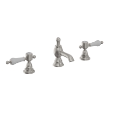 Heritage Glastonbury 3-Hole Basin Mixer Tap with Pop Up Waste - Brushed Nickel