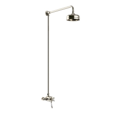 Heritage Hartlebury Exposed Mixer Shower with  Premium Fixed Riser Kit - Vintage Gold