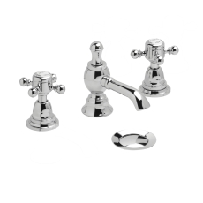 Heritage Hartlebury 3-Hole Basin Mixer Tap with Pop Up Waste - Chrome