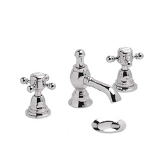 Heritage Hartlebury 3-Hole Basin Mixer Tap with Pop Up Waste - Chrome